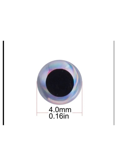 3d Göz - 4 Mm - Jig Rapala Kaşık Silikonlar Için Yapay Göz - 50 A