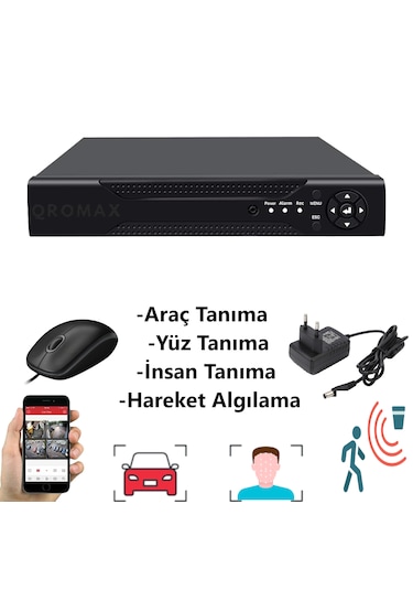 8 Kameralı Yapay Zekalı Gece Renkli Fullhd Kamera Seti 784w-108