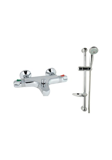 Gpd Termostatik Tbb01 Banyo Bataryası + Dst16 Sürgülü Duş Seti