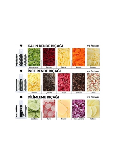 Cooker Paslanmaz Çelik Çevirmeli Rende Kollu Sebze Doğrayıcı Ckr3380-siyah Siyah