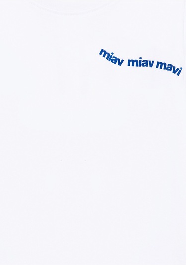 Mavi - Miav Baskılı Beyaz Crop Tişört 7610180-620 Beyaz
