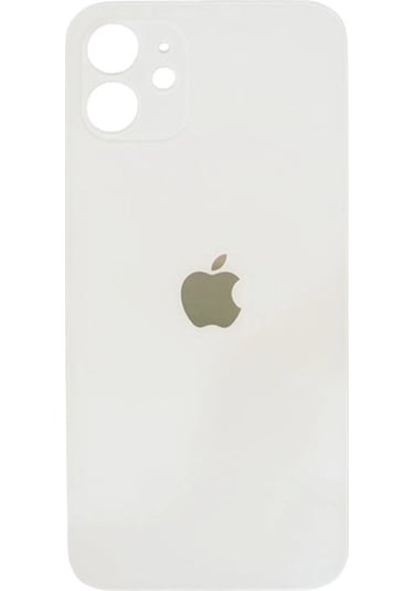 Uyumlu İphone 12 Arka Kapak Arka Kapak Lazer Kesim Pil Kapağı Cam -beyaz Yeşil