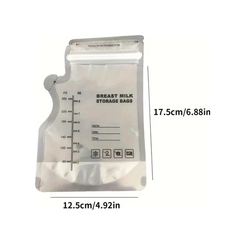 Gateesat 30 Adet Çift Katlı Göğüs Sütü Saklama Poşeti Ölçekli Pratik Temizlenir