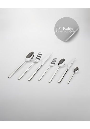 Vega 84 Parça Çatal Kaşık Bıçak Seti 304 18/10 Metalik