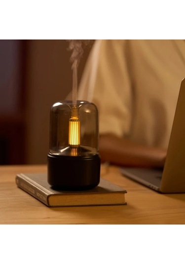 Techbloom Yükseltilmiş Ultrasonik Aromaterapi Lambası White Yumuşak Işık Yatak Başı Atmosfer Lambası Nemlendirici Ve Hava Temizleyici