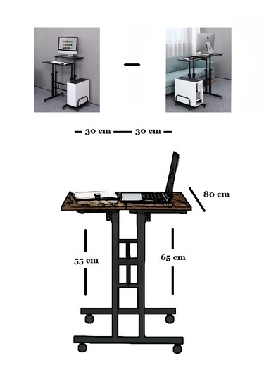 Ryan Oyuncu Masası - 80x60 Antrasit