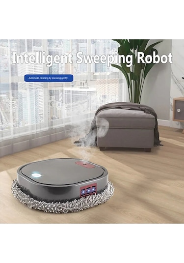 2024 Yeni 3 İn 1 Kuru Ve Islak Süpürme Ve Paspas Robotlu Süpürge Şarj Gray Gri