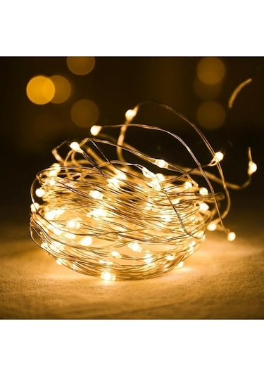 Süpriz Led Sarı Işık 10 Metre Gün Işığı 3 Pilli Dekor Lambası Led