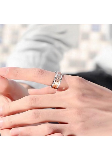Altın Moda Çok Yönlü Titanyum Çelik Erkek Yüzük Işık Lüks Mizaç Çift Zirkon Yüzükler 13