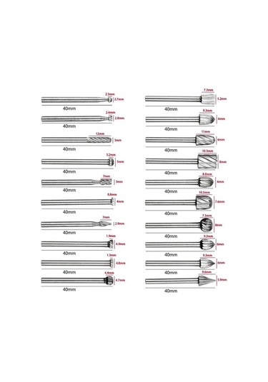 Pazly 20 Parça Karbür Döner Alet Seti - 3mm Saplı Dıy Ahşap Oyma Taşlama Aleti