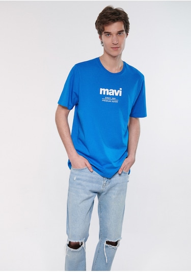 Mavi - Since 1991 Baskılı Mavi Tişört 066849-70913 Mavi