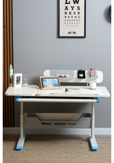 Vega Standart Yükseklik Ve Eğim Ayarlı, Bilgisayar Ve Oyuncu Masası, Ofis Ve Çalışma Masası Mavi Gri Vega Standart Yükseklik Ve Eğim Ayarlı, Bilgisayar Ve Oyuncu Masası, Ofis Ve Çalışma Masası Mavi Gri