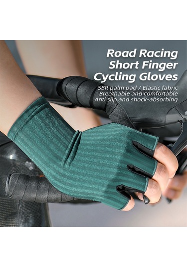 Vkemall Yaz Bisiklet Eldiveni Yarı Parmaklı Erkek Kadın, Kayganlık Önleyici Amortisörlü Nefesli L Beden Tatil Kırmızısı