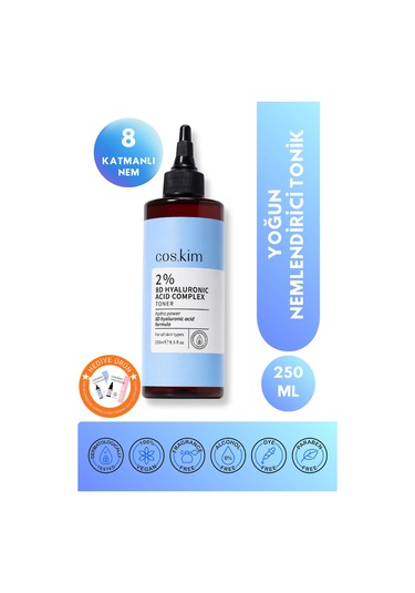 %2 8d Hyaluronik Asit Tonik 250 Ml Yoğun Nemlendirici Cilt Bariyeri Destekli Alkolsüz & Parfümsüz