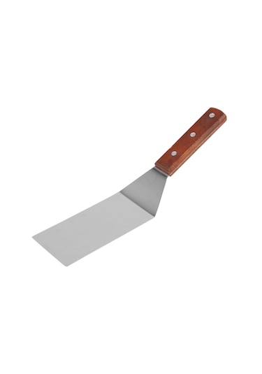 Paslanmaz Çelik Düz Kızartma Tavası Ahşap Saplı Pizza Spatula Biftek Kızartma Tavası Pişirme