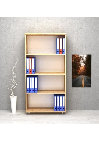 Kobiç Ofis Dosya Dolabı Raflı Suntalam Dolap 80x35x150cm Meşe Meşe
