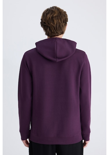 Twn Slim Fit Mor Düz Örgü Pamuklu Sweatshirt 5ece247020042 M01