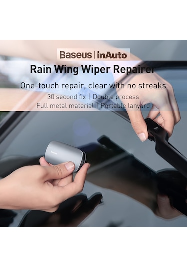Aubyhe Baseus Otomobil Silecek Tamir Aleti, Alüminyum Alaşımlı, Çift Zımpara Şeridi, Tüm Araçlara Uyumlu, Kolay Kullanım, Dayanıklı