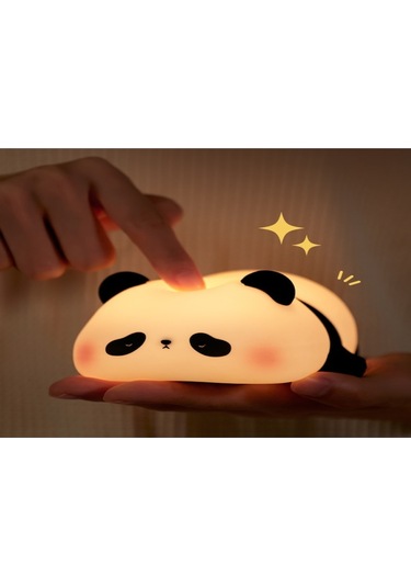 Yifomall Panda Silikon Gece Lambası Çocuk Odası Işıldak Usb Usb Uyku Yardımcı Dekoratif Alet Çok Renkli