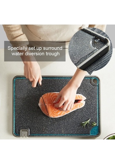 Dancemonkey Oou Antibakteriyel Küfe Dayanıklı Kesme Tahtası Mavi M, Pratik Tasarım Mavi