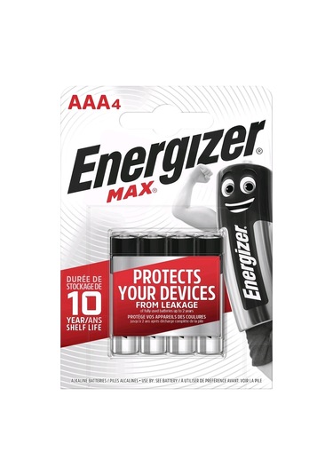 Energizer Max LR03 Alkaline AAA İnce Kalem Pil 4'lü