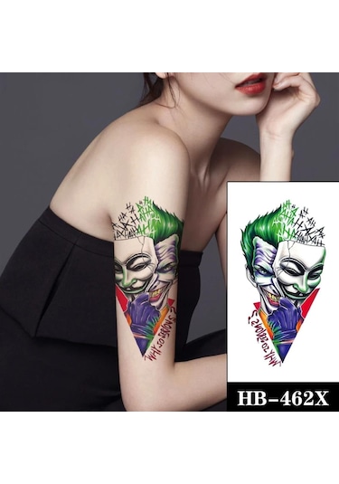 Çılgıntrend Geçici Joker Dövme Tattoo - Renkli Çok Renkli