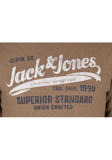 Jack & Jones Erkek Sweatshırt 12226943-otter 12226943-otter Kahverengi Kahverengi