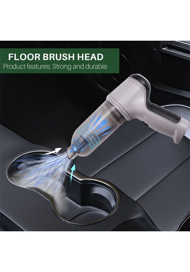 Crackedice Mini El Tipi Elektrikli Süpürge Kablosuz Araba Elektrikli Süpürgesi Taşınabilir Gri