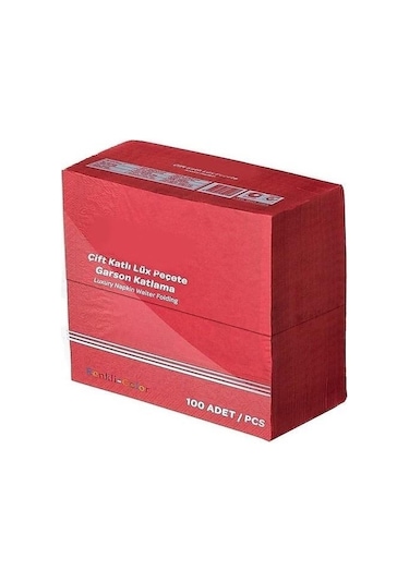 Omnipazar 33 x 33 CM 1/8 Garson Katlama Servis Peçetesi 100 Adet Kırmızı