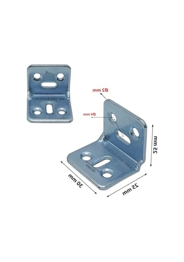 10 Adet L Demir Gönye Köşebent, 30x25x25mm -