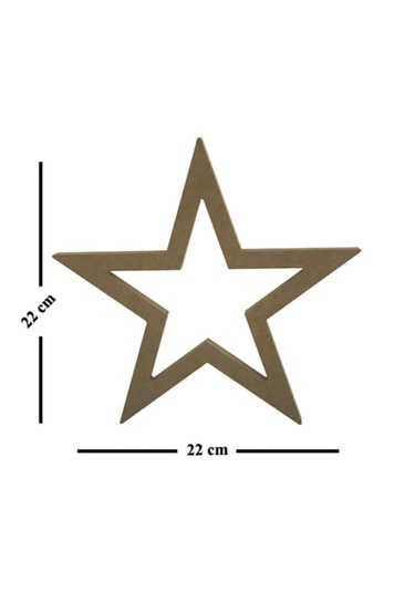 Boyanabilir Ahşap Mdf Yıldız Temalı 4 Lü Dekoratif Obje - Süs