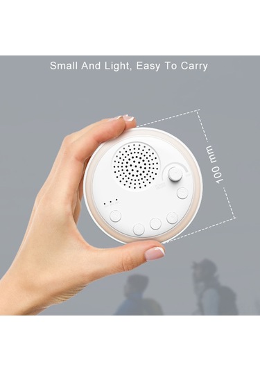 Shineyee Beyaz Renkli 1000mah Usb Type-c Şarjlı 16 Sesli Rahatlatıcı Ses Makinesi Beyaz