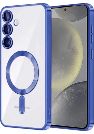 Samsung Galaxy A16 İçin Magsafe İle Uyumlu Kılıf Kamera Lensli Korumalı Şeffaf Silikon Kapak Midnight