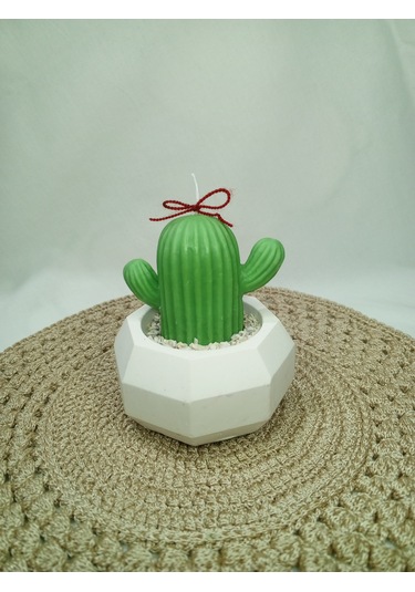 Vazoda Kaktüs Mum