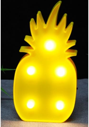 Led Işıklı Ananas Gece Lambası Dekoratif Led Aydınlatma Çok Renkli
