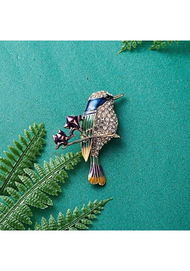 Kuş Model Yaka İğnesi Çok Renkli