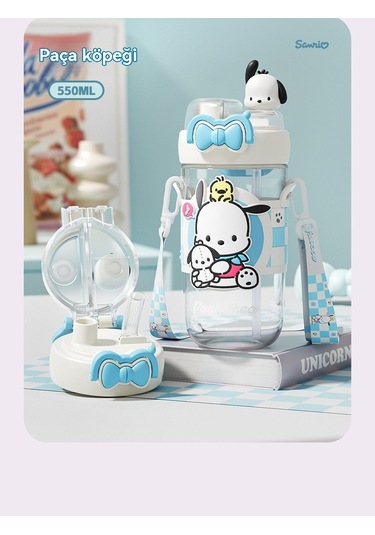 Jian Fan Su Bardağıçiftçi Sevimli Plastik Bardak Karikatırçocuk Hasır Bardak Büyük Kapasiteli Bardak Taşın Pirim Pembe