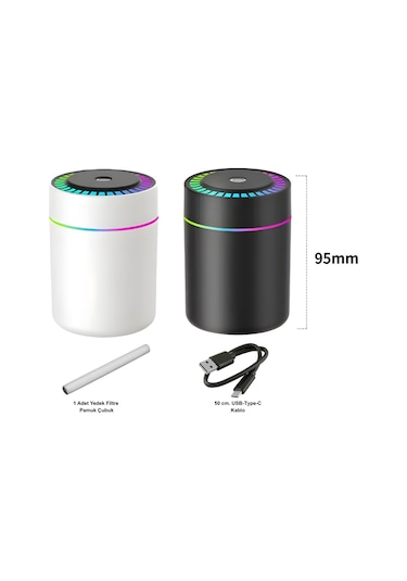 180ml Rgb Işıklı Süper Sessiz Type-c Mini Hava Nemlendirici & Aroma Difüzör