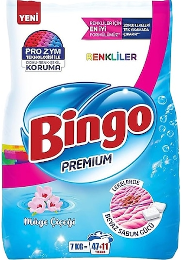 Bingo Matik Premium Renkli için Çamaşır Deterjanı 7 KG