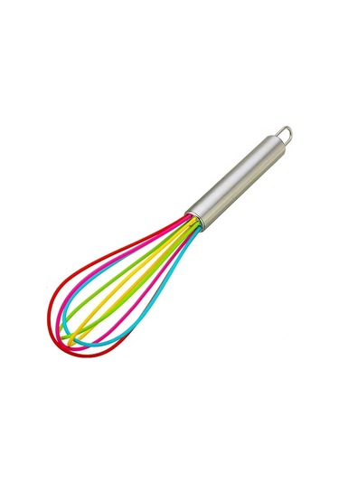 Silikon Çırpıcı Metal Saplı Renkli Çırpma Teli Renkli