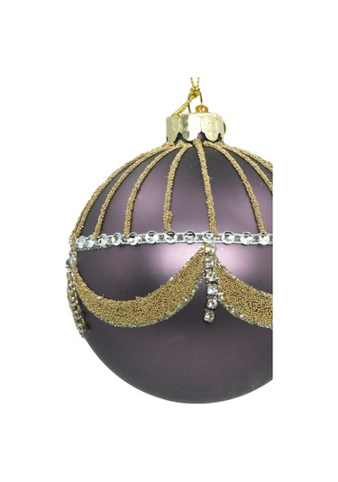 Yılbaşı Topu Cam Koyu Mavi 8cm