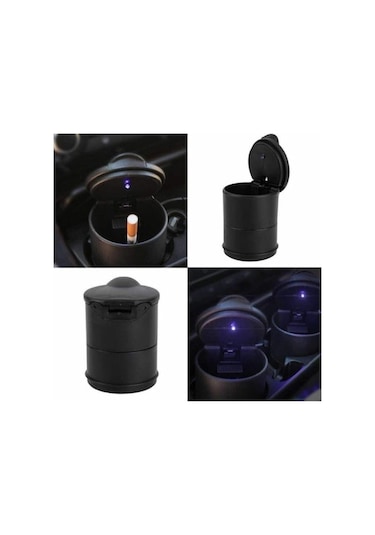 Nissan Qashqai Uyumlu Mavi Işıklı Kapaklı Siyah Küllük-kumbara