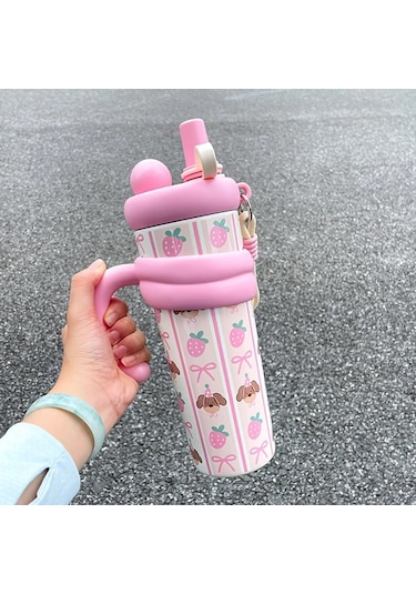 Maxaccess Green 700ml Termos: Çift Cidarlı, Sızdırmaz, Seyahat Kupası, Pipetli, Geniş Kulplu, Sıcak/soğuk İçecek Koruma