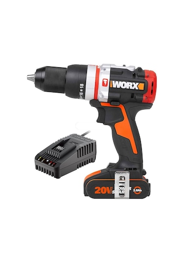 Worx WX354.9C 20 V 2.0 Ah Li-ion Tek Akülü Kömürsüz Profesyonel Darbeli Şarjlı Matkap
