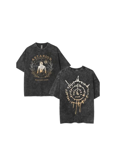 Dshztooma Baldurs Gate 3 Astarion Vintage Elf T-shirt - Erkek/kadın Rahat Yıkama Y2k Tshirtwhıte WHITE