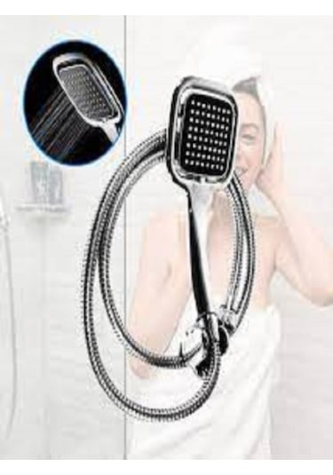 Moonshop 3'lü Set Banyo Bataryası Lavabo Bataryası Kare Duş Seti