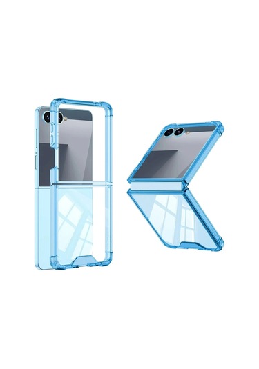 Samsung Uyumlu Z Flip 7 Kılıf Full Camlı Kıpta Kapak - Şeffaf, Ultra İnce, 360 Kapak Koruma Telefon Kılıfı