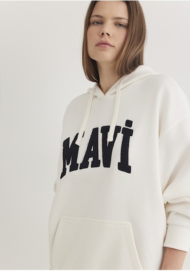 Mavi Logo Sweatshırt Hindistan Cevizi