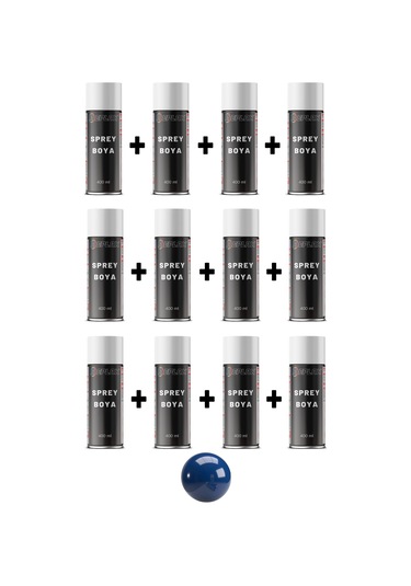 12 Adet Ral 5017 Trafik Mavi Sprey Boya 400 Ml.