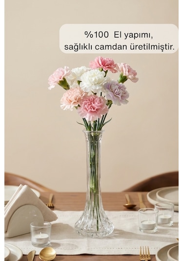 Selen Concept Linea Damla Model El Yapımı Cam Karanfillik Şeffaf